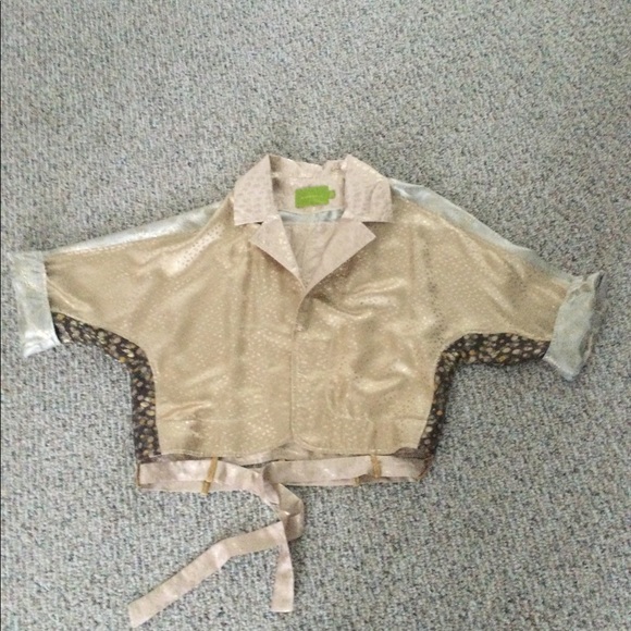 Rapsodia Metallic thread Multi fabrics Boho top - Picture 3 of 8